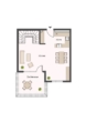 Grundriss oben - In modernem Neubau: „Stilvolle 3‑Zimmer-Maisonettewohnung mit Dachterrasse“